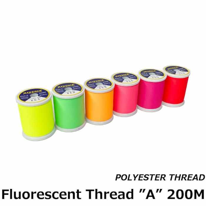 画像1: Justace  Fluorescent Threads  “Ａ” 200m  フローレセントスレッド Ａ  蛍光色のスレッド